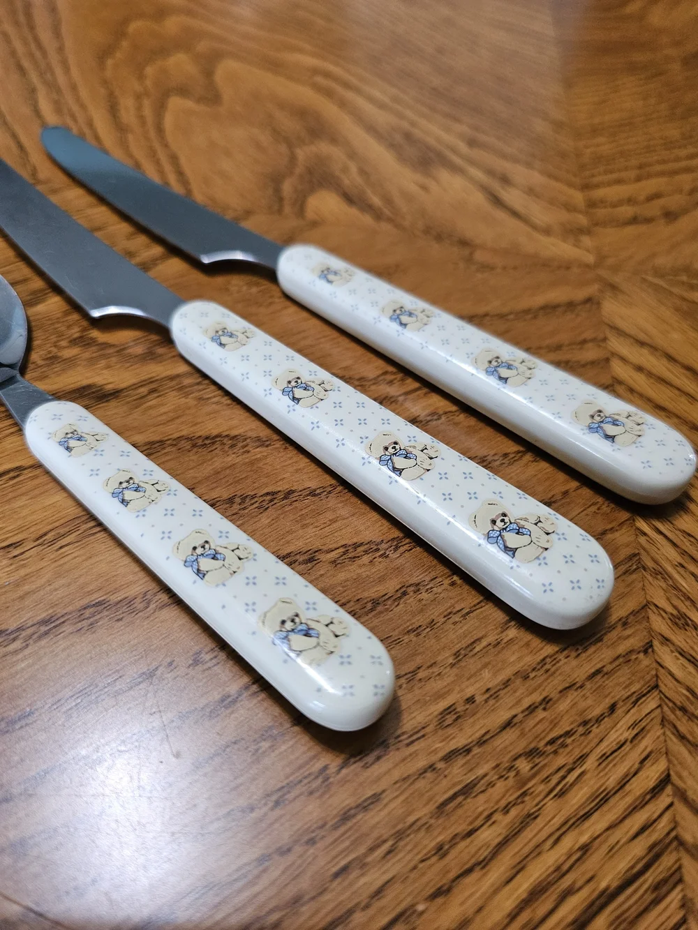 Vintage 80s Set of 3 Tienshan Country Bear Theodore Utensils Grandma Cottagecore